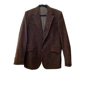 Vintage 70s Wrangler Tailored Western Corduroy Blazer Mens 42 Rockabilly Cowboy